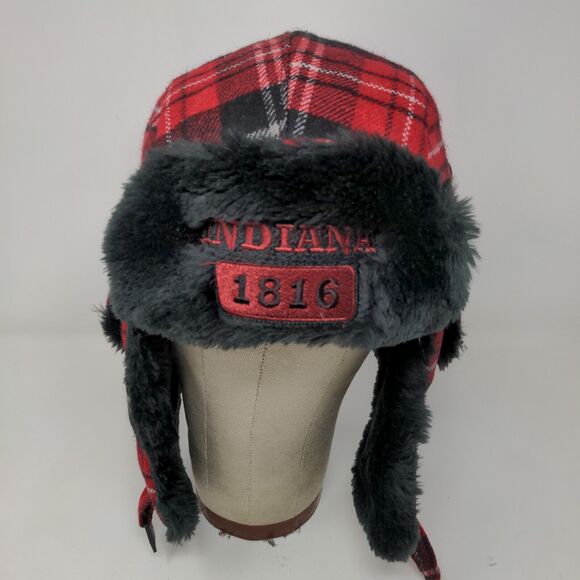 American Outdoors Men's Trapper Hat Red Plaid One Size Ear Flaps - Picture 3 of 11